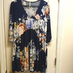BELLAMIE Floral Navy Blue Dress/Tunic Top Size See Description